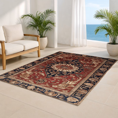 Tapis d'intérieur et d'extérieur brun Persian