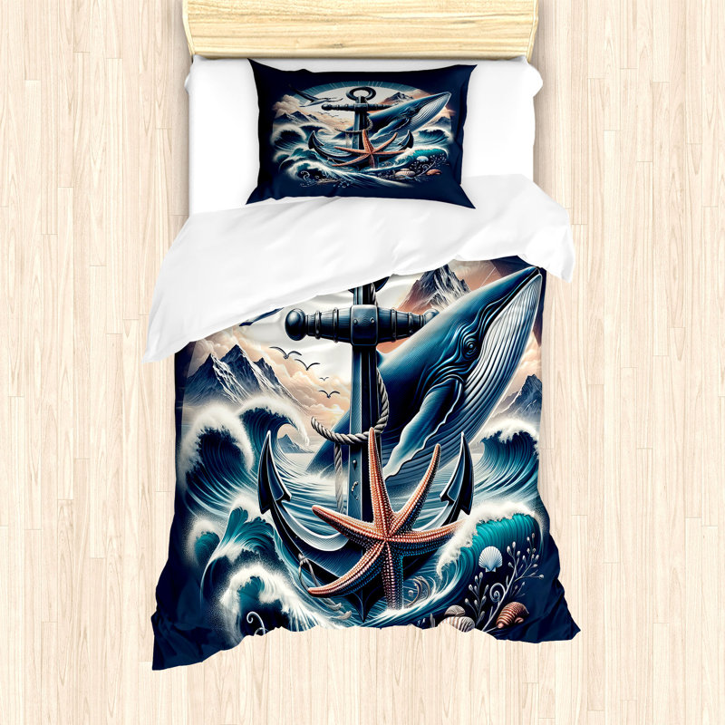 Nautical Duvet Cover, Twin Duvet Cover + 1 Standard Shams