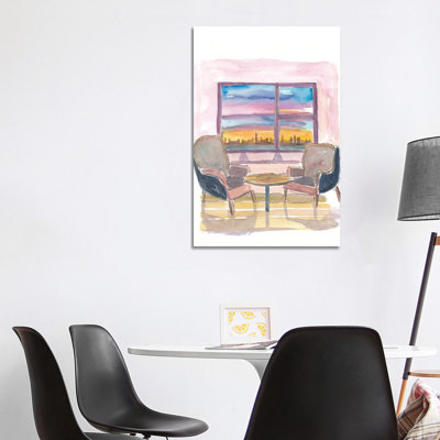 Cozy Panorama Window To Chicago Illinois by Markus & Martina Bleichner - Wrapped Canvas Gallery-Wrapped Canvas Giclée
