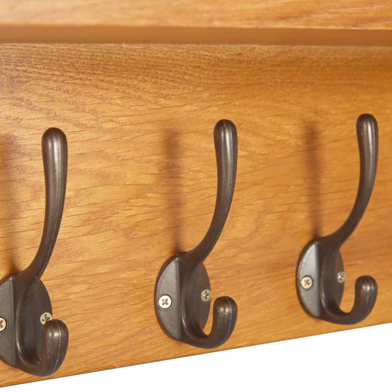 Brashear Solid Wood Wall 9 - Hook Wall Mounted Coat Rack