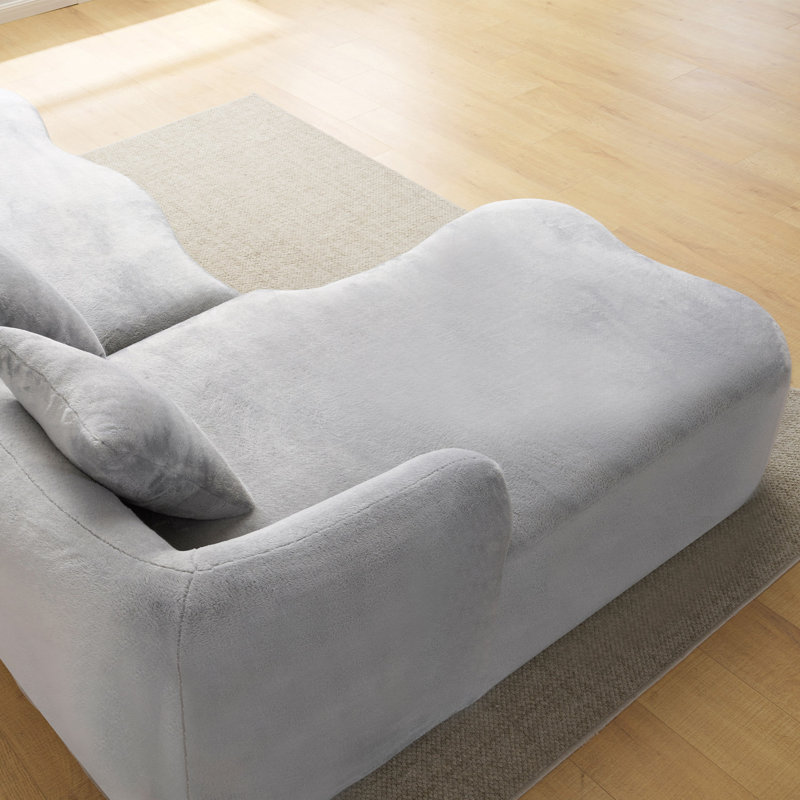 Canapé modulaire à compression complète avec méridienne incurvée, canapé modulaire en chenille, haute densité pour le salon en appartement