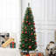 Arbre artificiel mince de 6 pi, 618 pointes, caractéristique réaliste en forme de branche, ignifuge, méthode de peluchage sans effort, aspect de Noël, processus d'assemblage simple,