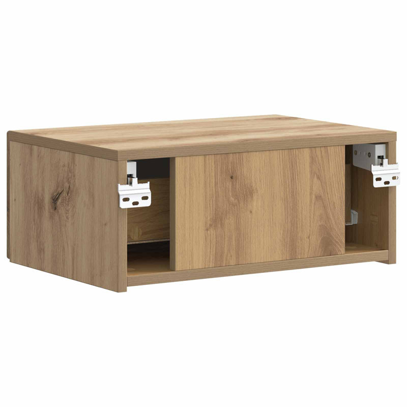 49cm W Manufactured Wood Bedside Table, Artisan Oak