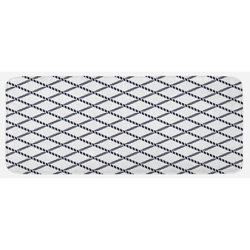 Tapis de cuisine à carreaux bleu marine