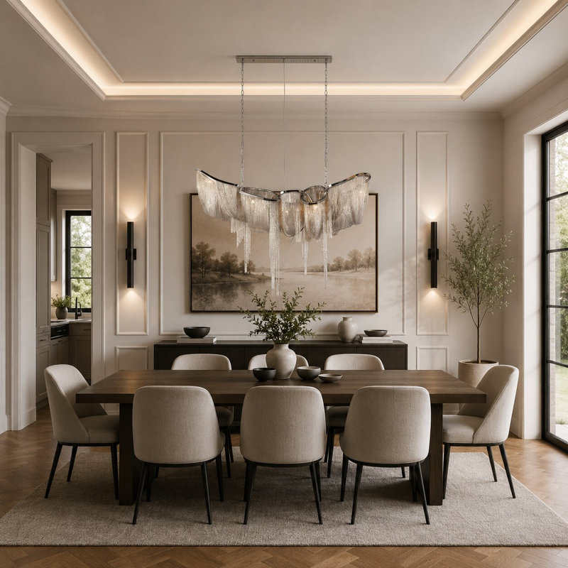 Lizarraga 10-Light Transitional Iron Chain Chandelier 
