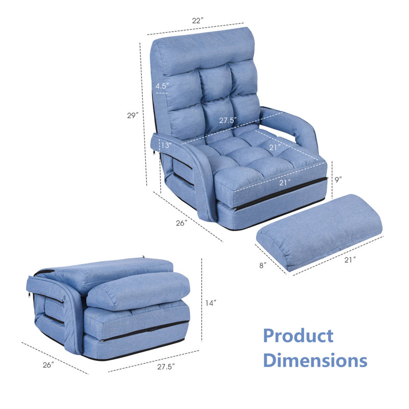 Trule Reclining Floor Game Chair, Blue