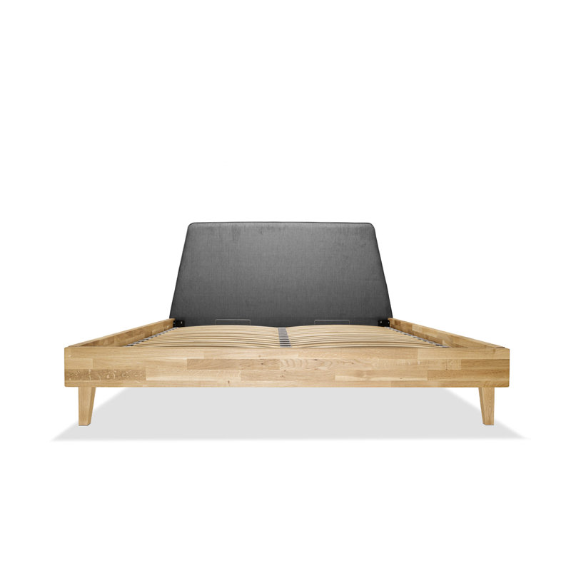 Upholstered Bed, Grey, 140 x 200 cm