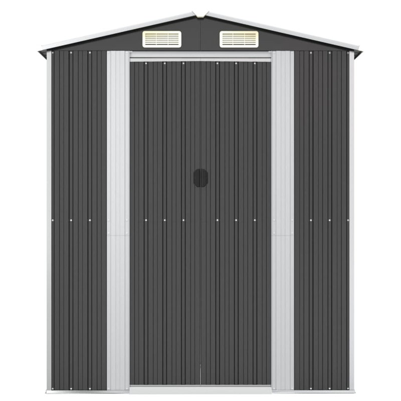 Galvanised Steel Apex Garden Shed, 223cm H X 192cm W X 108cm D, Anthracite