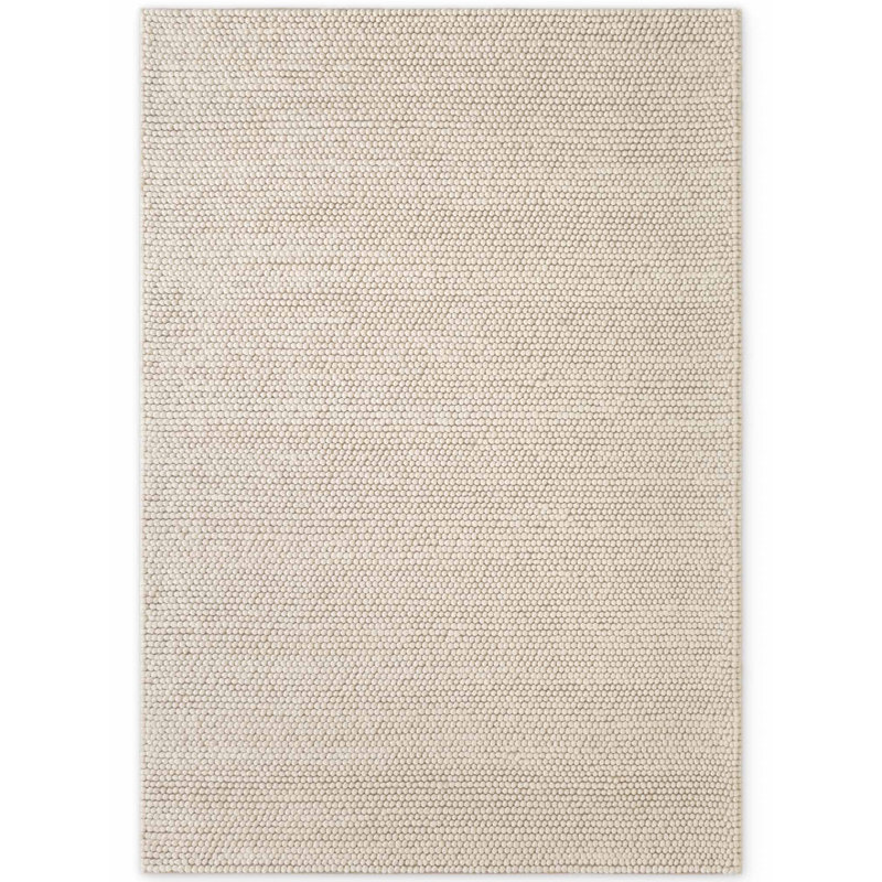  Diana - Woolen Rug, Timeless Natural Rug for Living room, Bedroom, Diningroom, Rectangle 200 x 300 cm, White