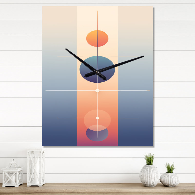 Horloge murale géométrique lune, H 28 po x l 12 po x P 1 po
