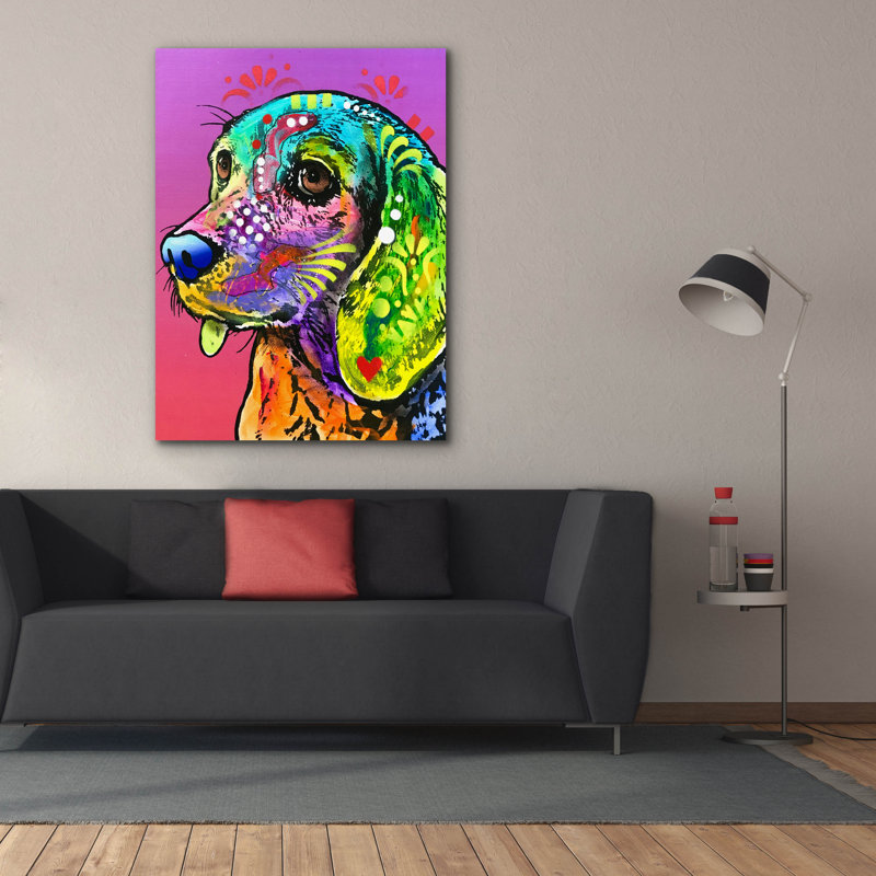 " Puppy Eyes Purple " by Dean Russo, 54" H x 40" W x 1.5" D