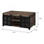 Oak Coffee Table With Sliding Doors, Rustic Charm, Versatile Storage Solution Wood Barn Ambiance For Living Room