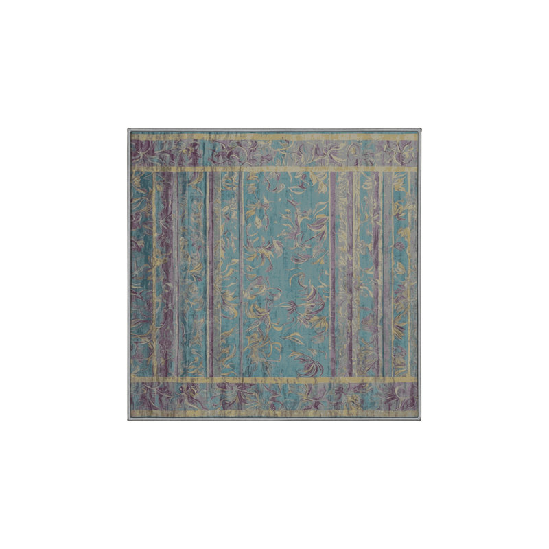 Machine Washable Gray Area Rug, Square 5'