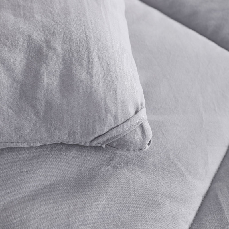 Ensemble de literie en microfibre toutes saisons 5 pièces, Gris clair