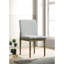 Chaises de salle à manger modernes de style Mid-Century 2 pièces, structure de ton naturel, siège rembourré gris, 2 pieds en bois massif