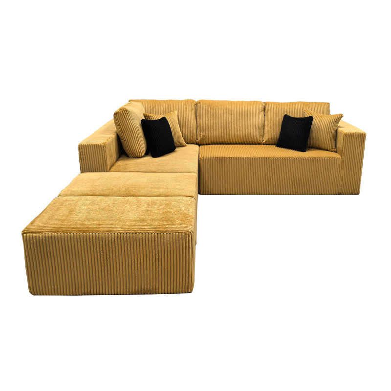 Fernvale Modular Boneless Sectional, Ginger Corduroy