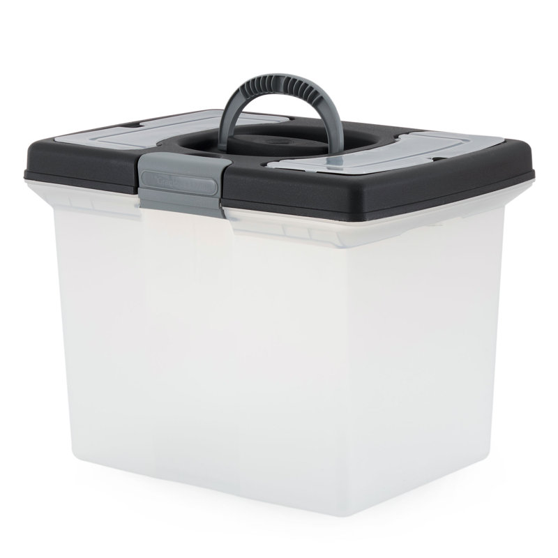 Gracious Living Stackable File Storage Caddy With Accessory Compartment, 2 Packs