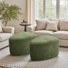 Caras Upholstered Hunter Green Triangular Compression Ottoman No Assembly Required (Set of 2)