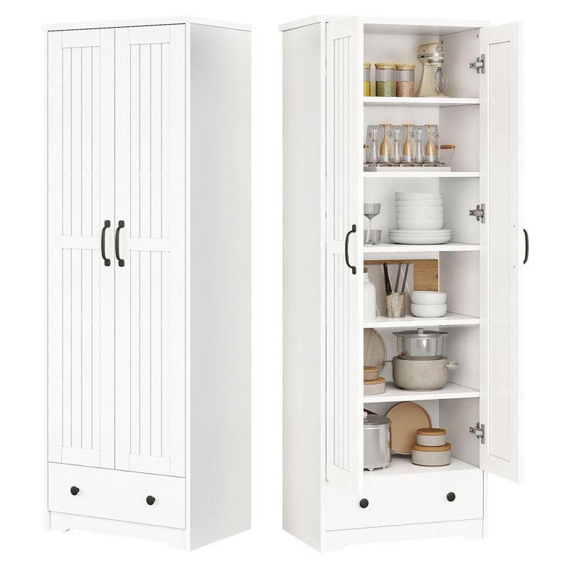 Armoires de rangement de 70 po de hauteur, Blanc