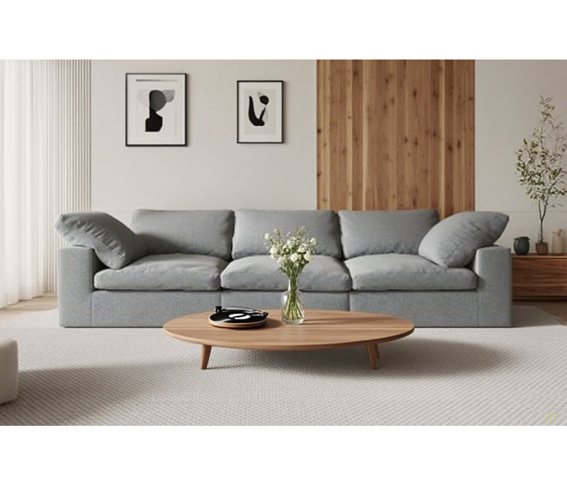 Canapé rembourré en tissu chenille désossé, canapé 3 places très grand et confortable, coussin double moelleux pour le salon
