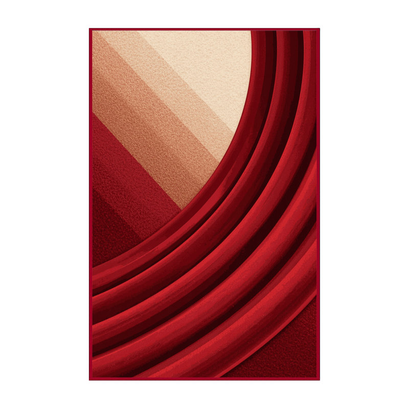 Tapis rouge moelleux en velours rouge moelleux Eldert, 2x4