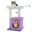 Cat Tree Flower Cat Tower for Indoor Cats with Private Cozy Cat Condo, Natural Sisal Scratching Posts and Plush Pom-pom for Small Cats, Purple