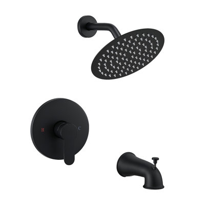 Faucet Modern Shower Faucet, Tub And Shower Trim Kit With Single-Spray Touch-Clean Round Shower Head (Valve Not Included)
