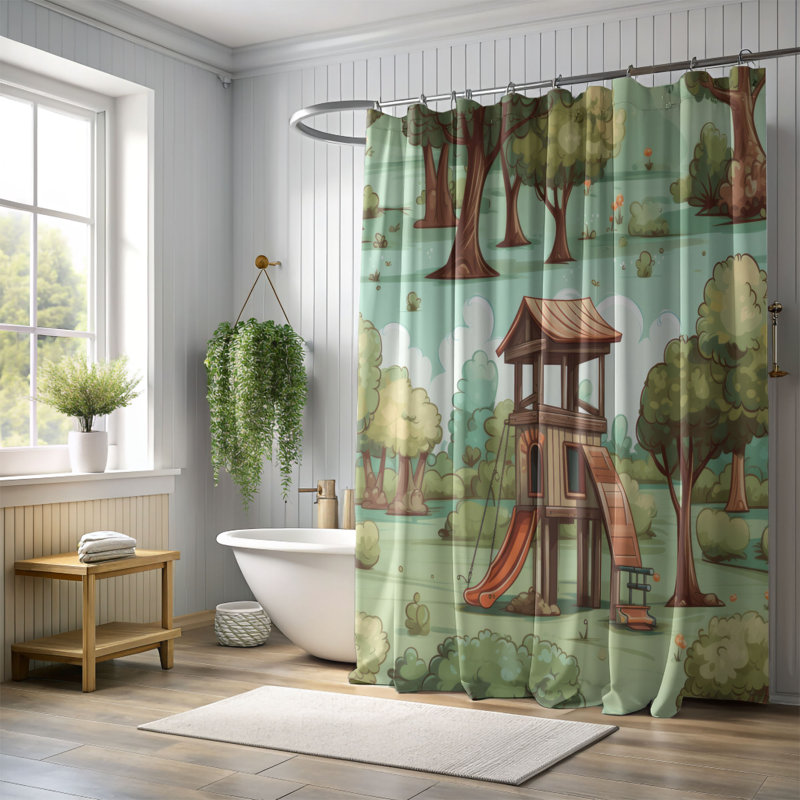 Fun Zone - Rideau de douche Premium, H 74 po x l 71 po