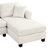 111.8" U - Shaped White Chenille Sectional With Movable Storage For Living Room, 6 Seats, Rolled Arms And Foam Filled Seating In Soft Padding