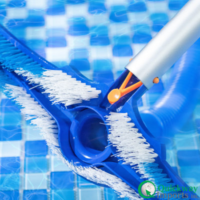 Quickway Imports 20 "tête d'aspirateur raccord de tuyau pivotant en poils de nylon durable Brosse robuste pour piscine creusée et hors-terre Compatible avec 1-1 / 4 à 1-1 / 2" poignée Ez Clip pour faciliter la fixation