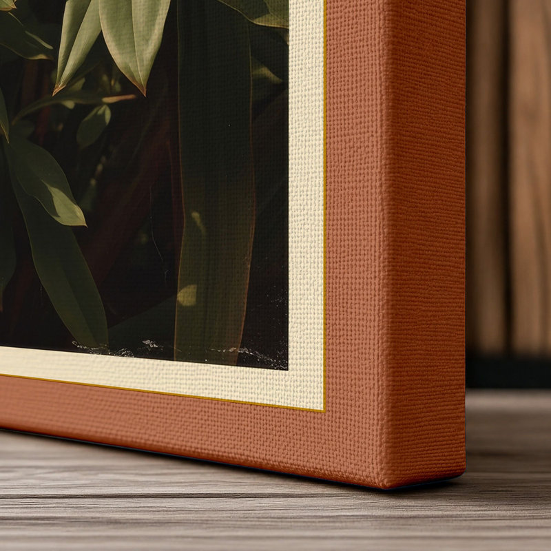 Garden in Bloom Botanical - Wrapped Canvas, 36x24 - 91.4 x 61.0 cm, Terracotta Border