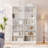 79" Bookcase With Adjustable Shelves, Book Storage Cabinet (Set of 2)-2011496626