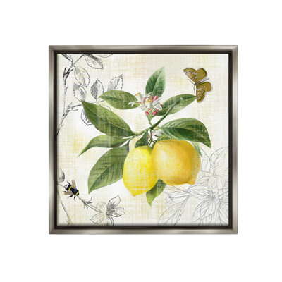 " Vintage Lemon Pattern " Graphic Art Print