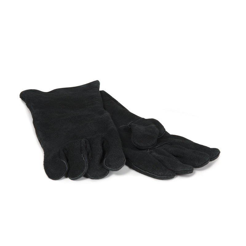 Gants grillades en cuir noir GrillPro