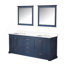 Ensemble de meuble-lavabo double 80 po X P 22 po D, plateau en quartz blanc et Miroirs-902406079