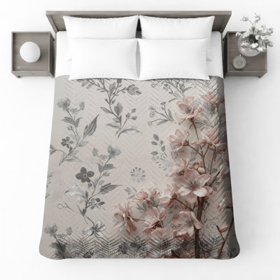Couvre-lit matelassé rose Cherry Blossom
