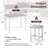 Ebern Designs 3 Pcs Bar Table Set Dining Table & 2 Linen Fabric Padded Bar Stools Faux Marble White
