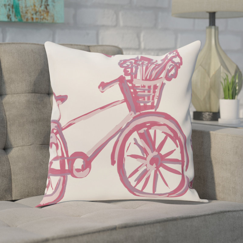 Bicicleta Outdoor Reversible Throw Pillow, 14" x 20", Blue