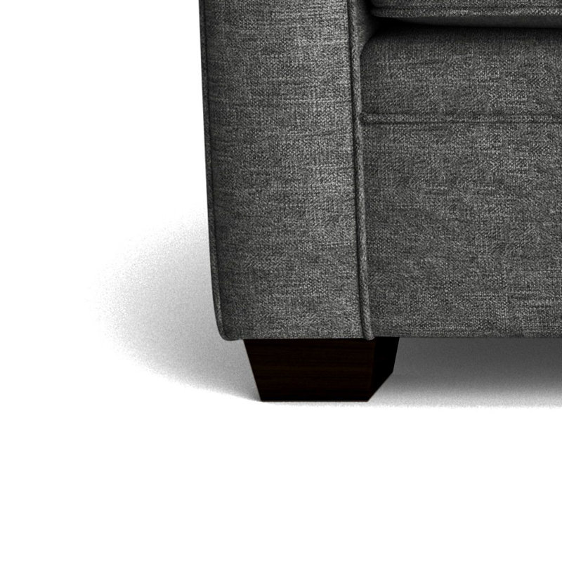 Causeuse à accoudoirs roulés 61 po Quaker, Espresso, Gris anthracite Jango