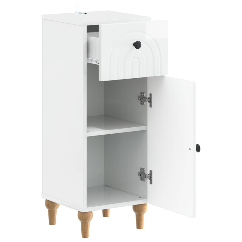 Bathroom Cabinet, High Gloss White