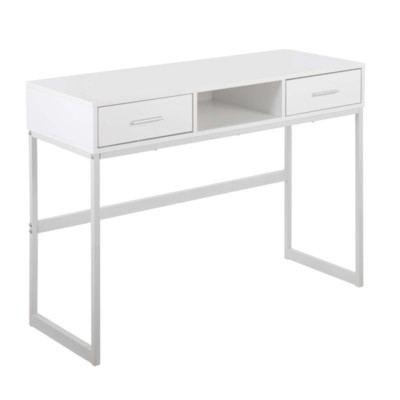 Console contemporaine en métal et en bois avec deux tiroirs et une conception élégante pour les espaces de vie modernes