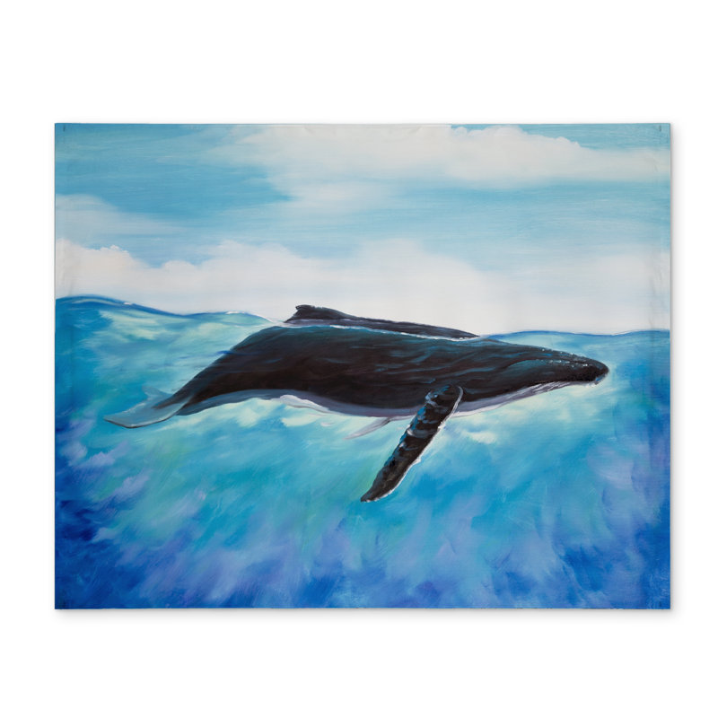 Blue Whale Marine Blue Placemat | Aquatic Decor Polyester