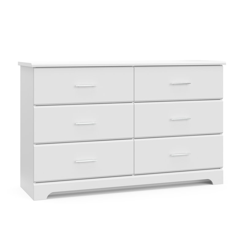 Storkcraft Brookside 6 Drawer Dresser with Nest Topper and Change Pad Nursery Set, White