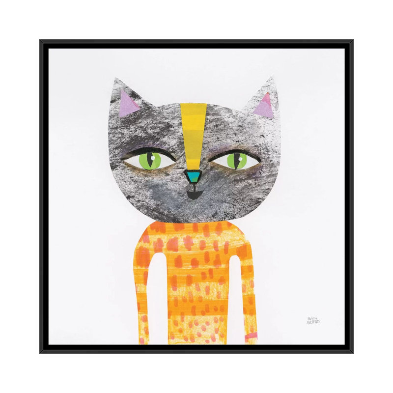 «Cool Cats I», art sur toile, H 18 po x l 18 po x P 1,5 po, Toile avec cadre noir, Pas de tapis