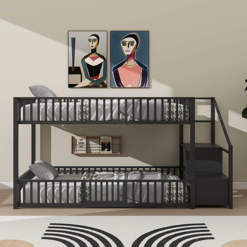 Lit superposé tout-en-un Chic, Black