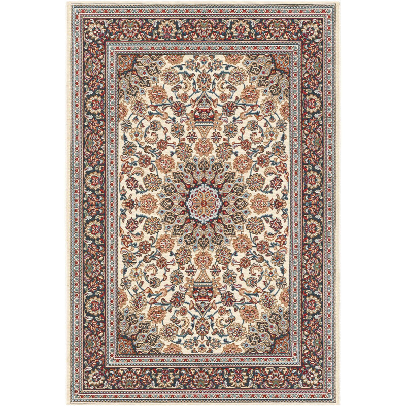 Traditional Tollefson Area Rug Ivory Color, Rectangle 4'1" x 6'1"