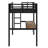 Metal Loft Bed With Power Outlet And LED Lighted, Space-Saving
