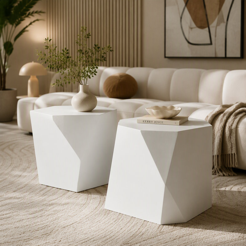 Ensemble de table basse, Blanc