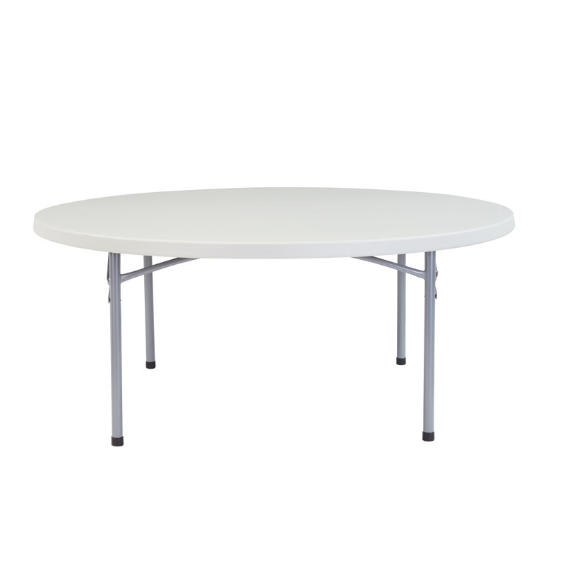 Table pliante circulaire en plastique 60 po, H 29,25 po x L 71 po x P 71 po