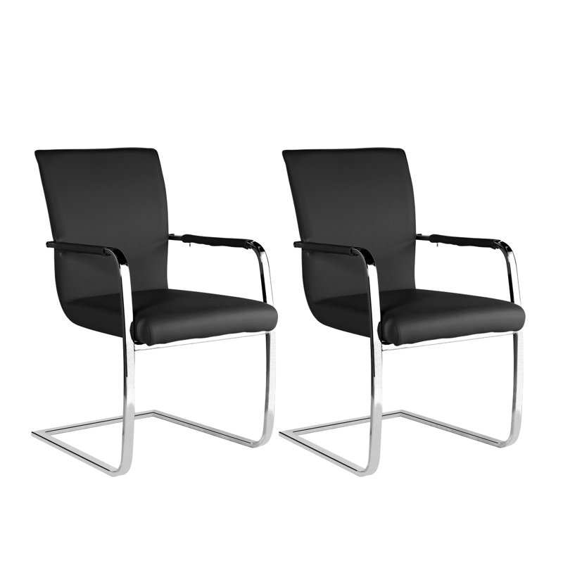 Octavia Upholstered Metal Armchair, Black